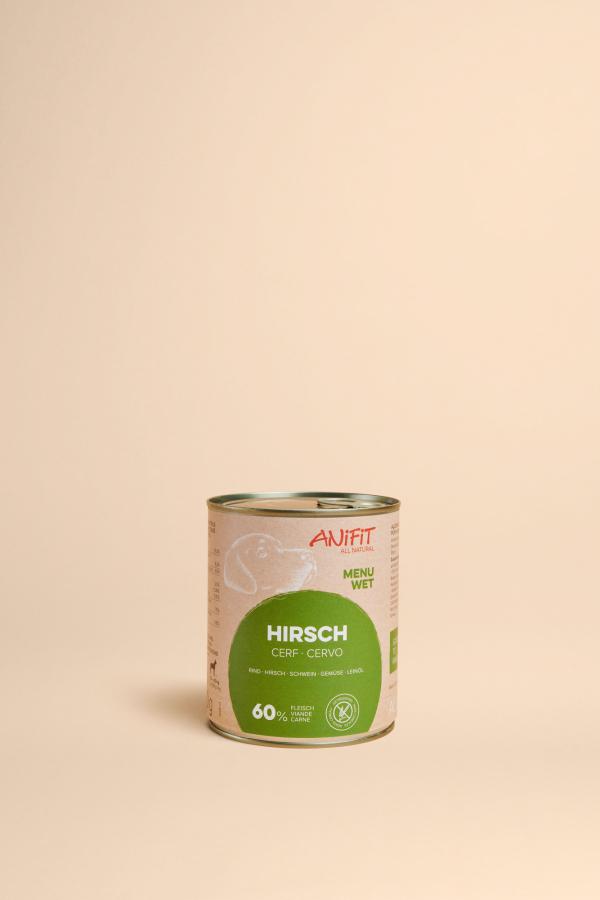 800 g Hundefutter mit Hirsch